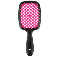 Janeke Superbrush small original Продувний широкий гребінець для укладання волосся та сушіння феном, чорний