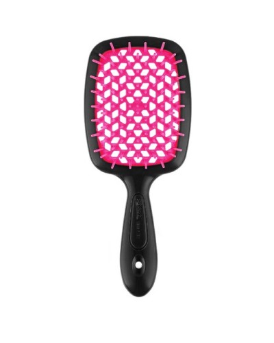 Супербраш Janeke Superbrush small the original гребінець продувний, щітка для волосся чорна з фуксією