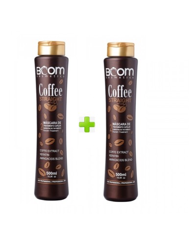 Сильный кератин BOOM Cosmetics Coffee Straight для выравнивания волос 2x500 мл (заводские)