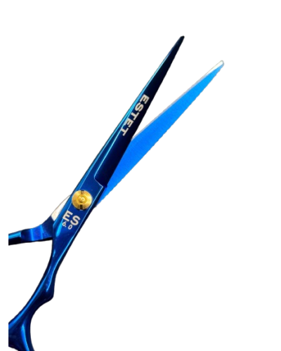 Ножиці перукарські Estet сині— професійний інструмент для точної стрижки 6,0