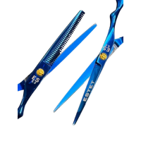 Перукарські ножиці для стрижки ESTET сині, 5,5